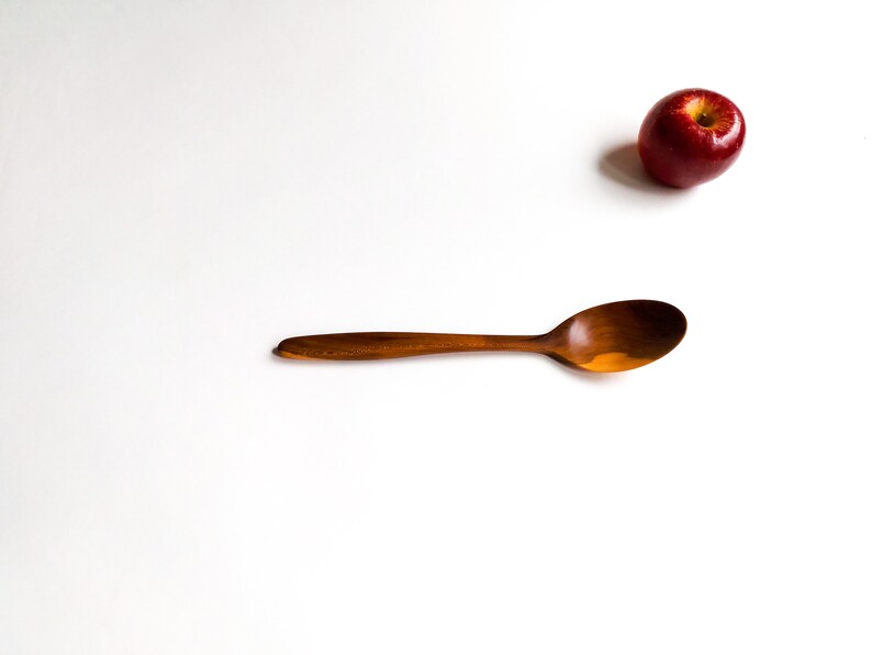 Traditional handcrafted HQ plum wood serving spoon. Smooth and gorgeus. image 6