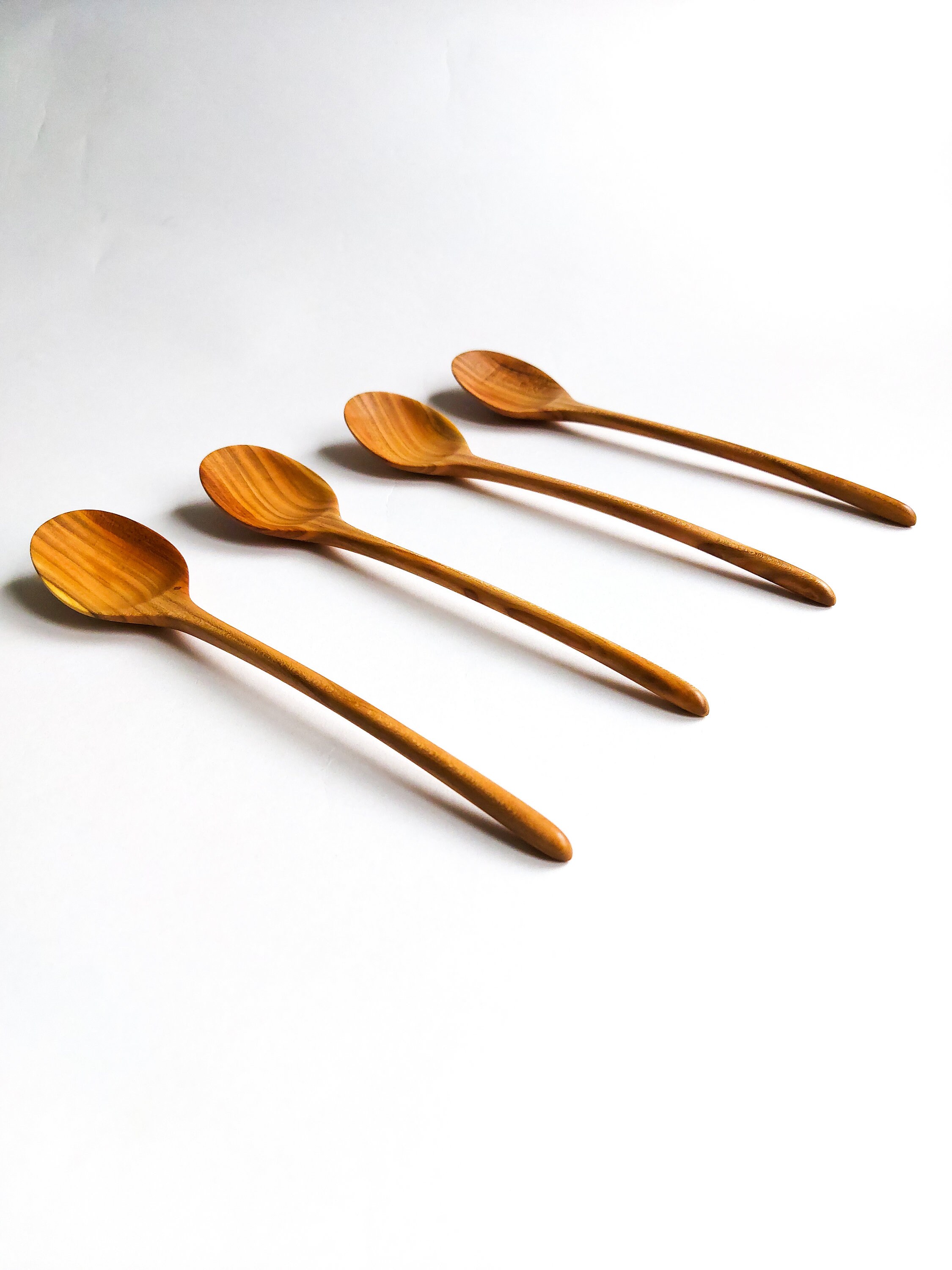 Spoon Order Handcrafted Set of 4 Plum Wood Table Spoons. Made to Order. Custom Made ...