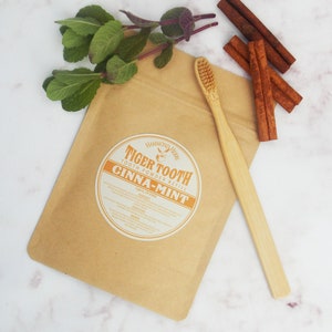 Tiger Tooth Refill - Tooth Powder - Polishes & Cleans - Cinna-Mint - Biodegradable - Vegan and Organic