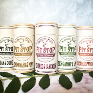Pick 2 - Pit Stop - Natural Organic Deodorant - Aluminum Free - Biodegradable Packaging - Men & Women&#39;s Deodorant - Push-up Tube