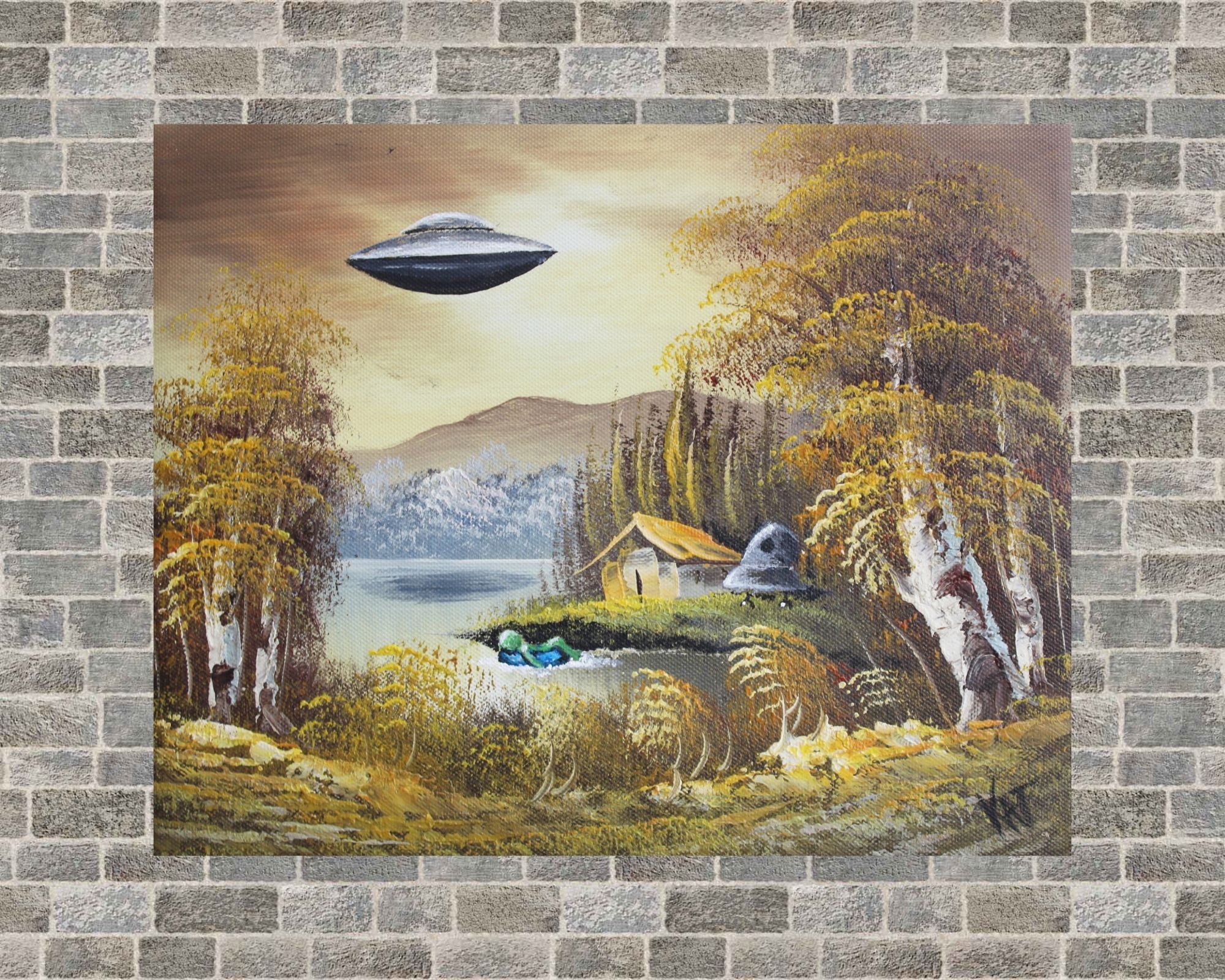 Alien Vacation 8x10 Print of Altered Thrift Store Painting - Etsy