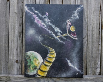 16x20 Original Acrylic Painting Space Sandworm