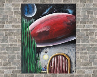 Fairy Mushroom House 8x10 print