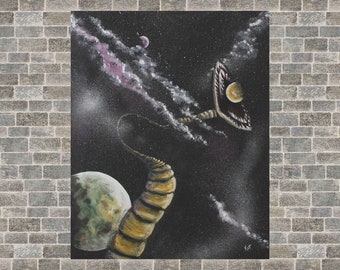 8x10 print of Outer Space Sandworm painting