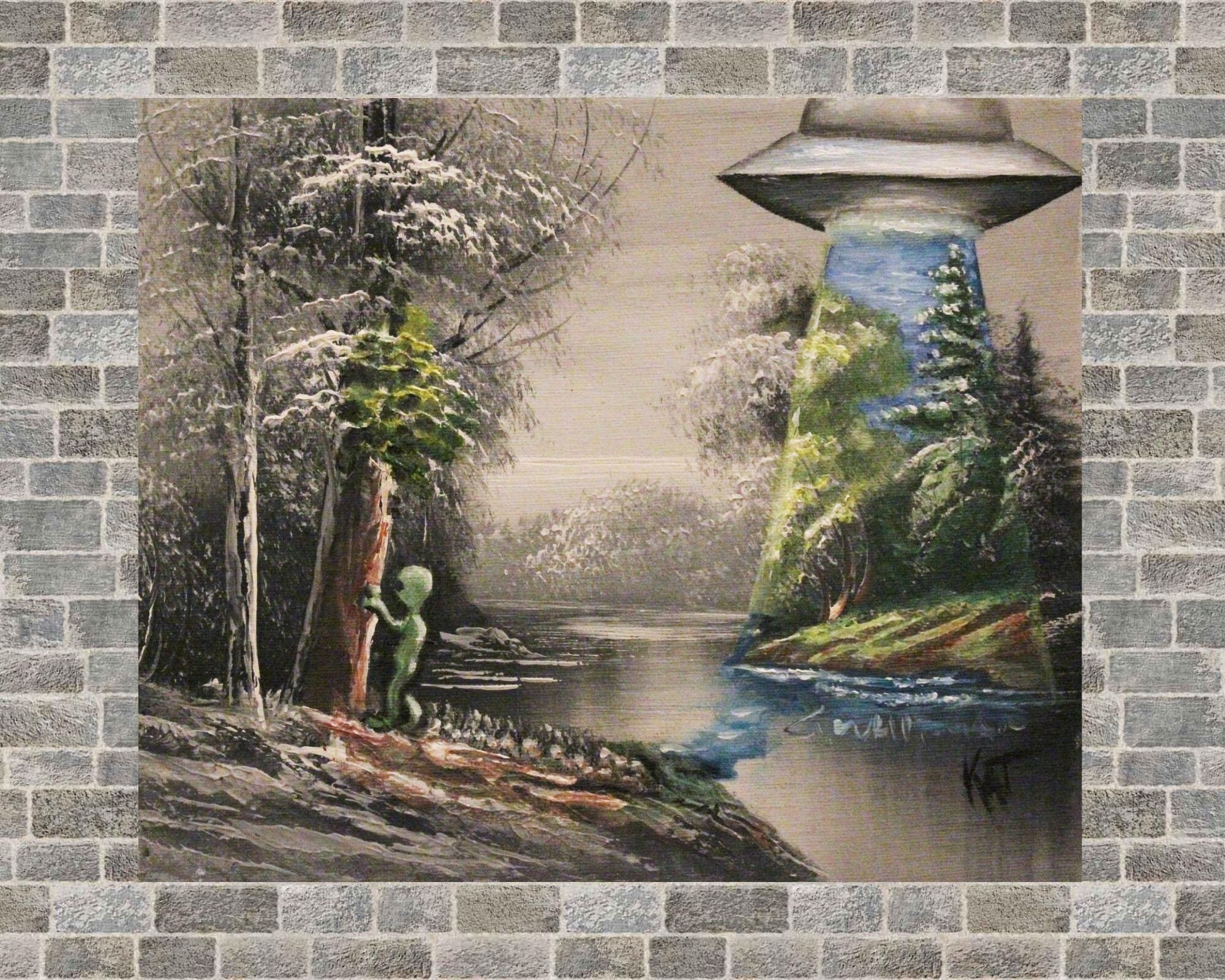 8x10 Print of Alien Colorizing Landscape Altered Thrift Painting - Etsy