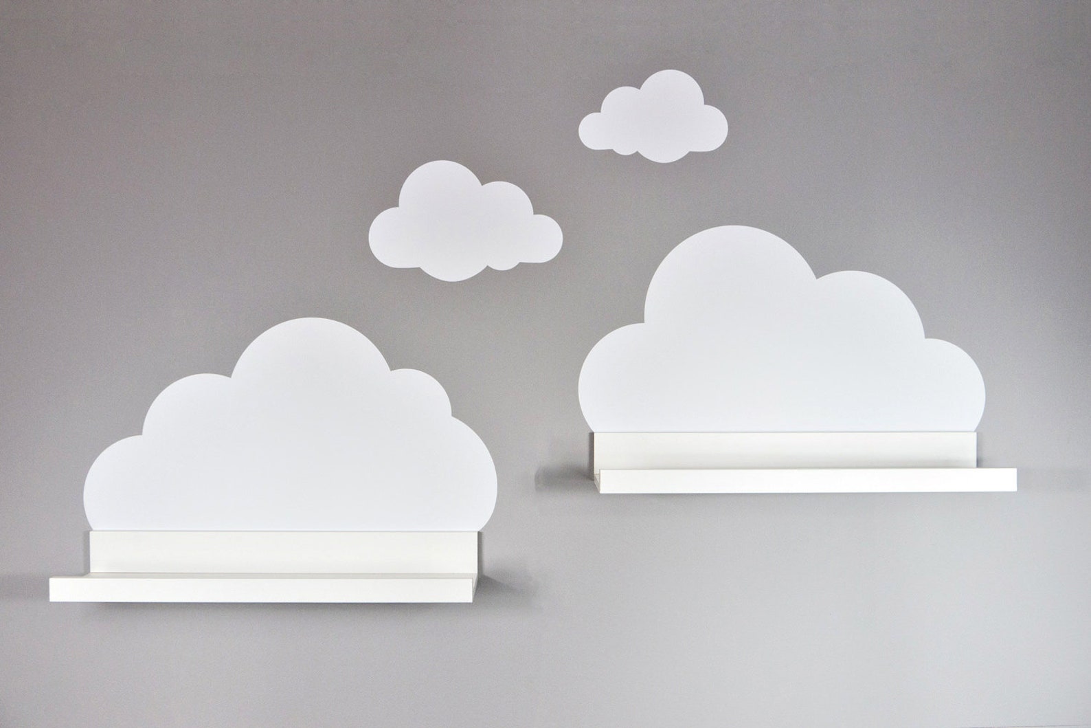 Wall decal Clouds in white for IKEA shelf Ribba/Mosslanda 55 Etsy