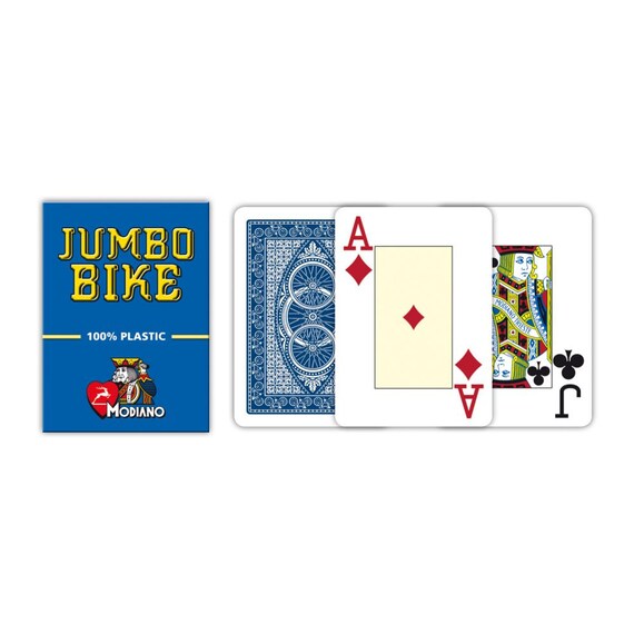 Red Jumbo Bike Modiano Trophy 100% Plastic Playing Cards Poker Jumbo Index 