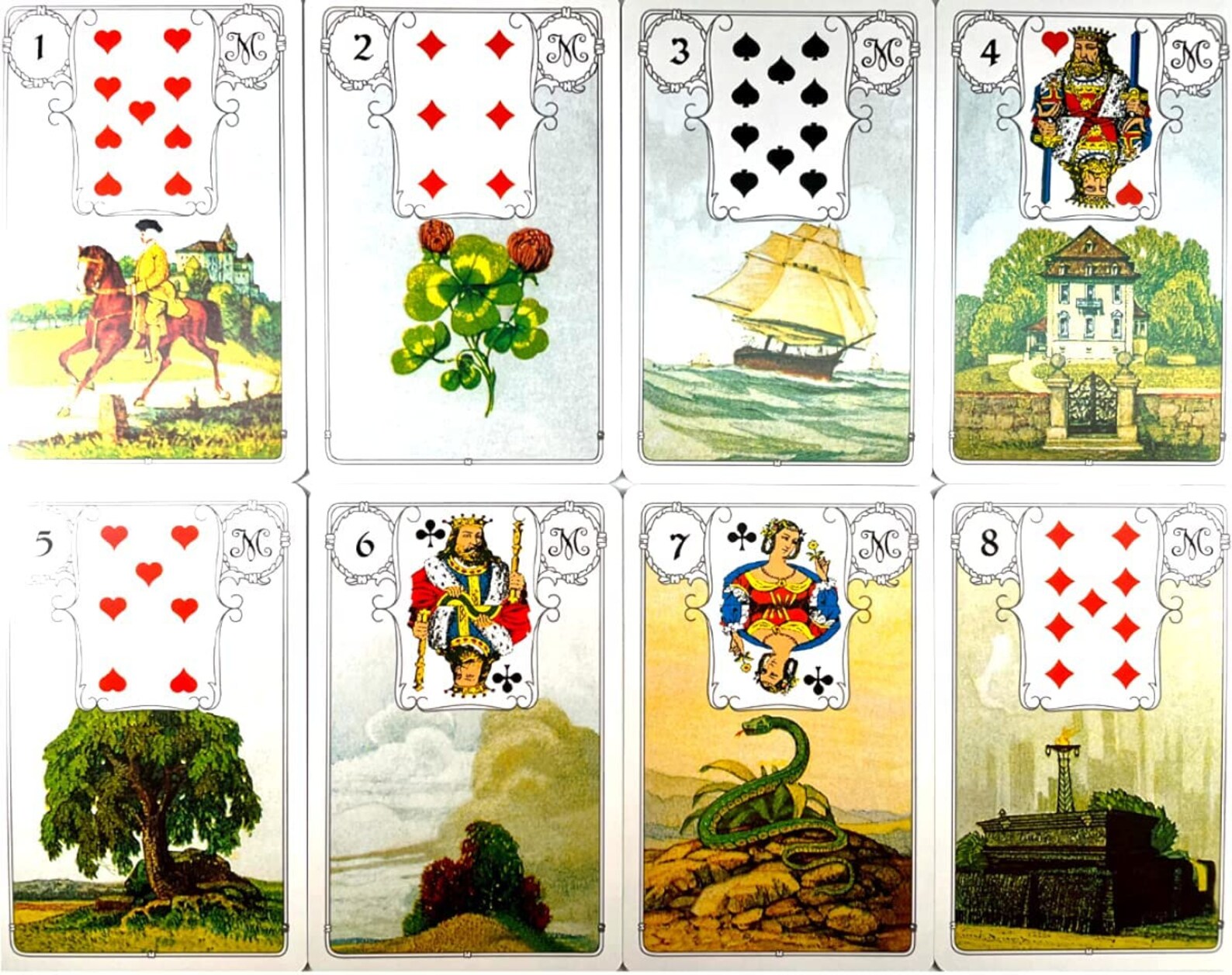 LENORMAND BLUE OWL Premium Edition With Silver Foil Oracle Etsy