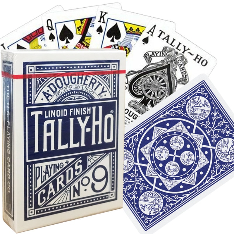 White Tally-Ho Playing Cards by USPCC Bicycle Magic Poker Fan Back 
