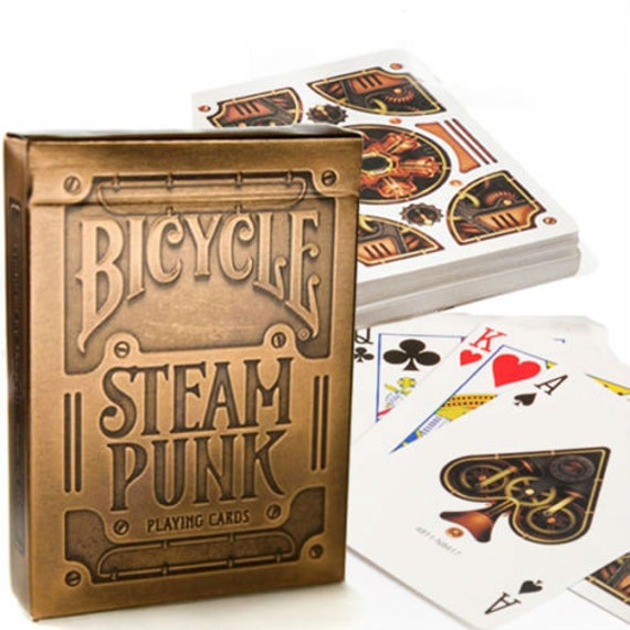 2 DECKS BICYCLE 1 GOLD DRAGON AND 1 ANNE STOKES STEAMPUNK PLAYING CARDS NEW 