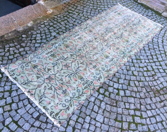 Turkish rug, Vintage rug, Handmade rug, Oushak rug, Bohemian rug, Boho decor, Floor unique rug, Home decor, Wool rug,