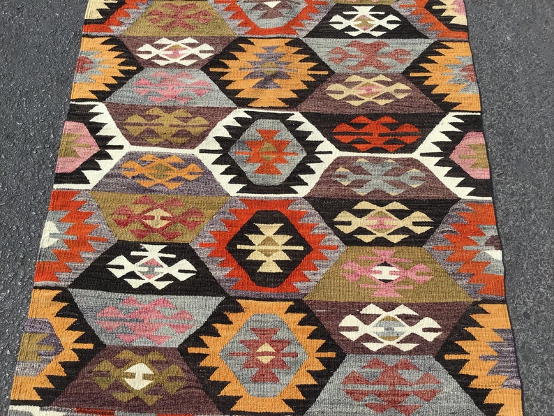 Bohemian Rug Turkish Kilim rug turkish Kilim Small Kilim Rug handwoven rugs vintage rug vintage kilim rug Rugs 3x5 Turkish Rug