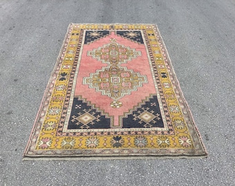 Neutral Vintage rug ,Turkish rug, Oushak rug,Vintage rug,Faded rug,Contemporary rug,Anatolian rug,Antique rug,Traditional rug,