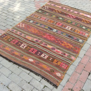 Vintage Turkish Handmade Kilim Rugs, kelim teppich, tapis, kilim rugs, bohemian kilim rugs, turkish rugs, bedroom rugs, living room rugs,