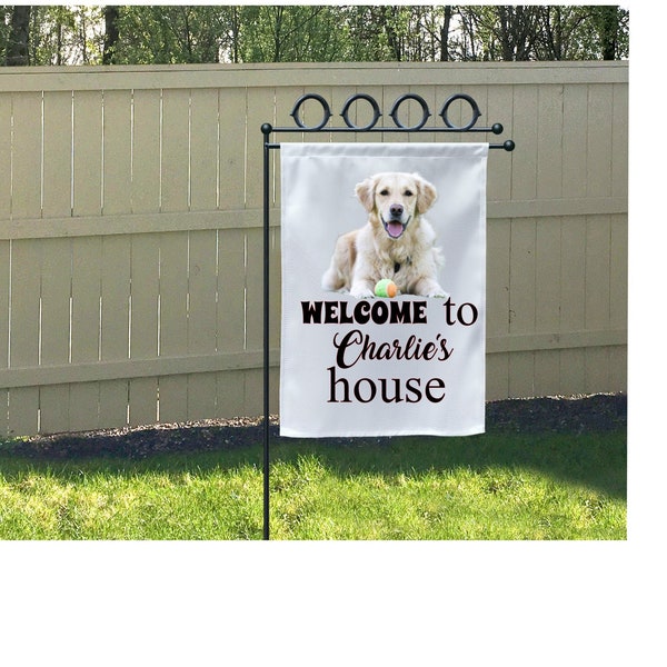 Golden Retriever Welcome Garden Flag, Personalized Welcome Flag, Garden Decor, Made in USA