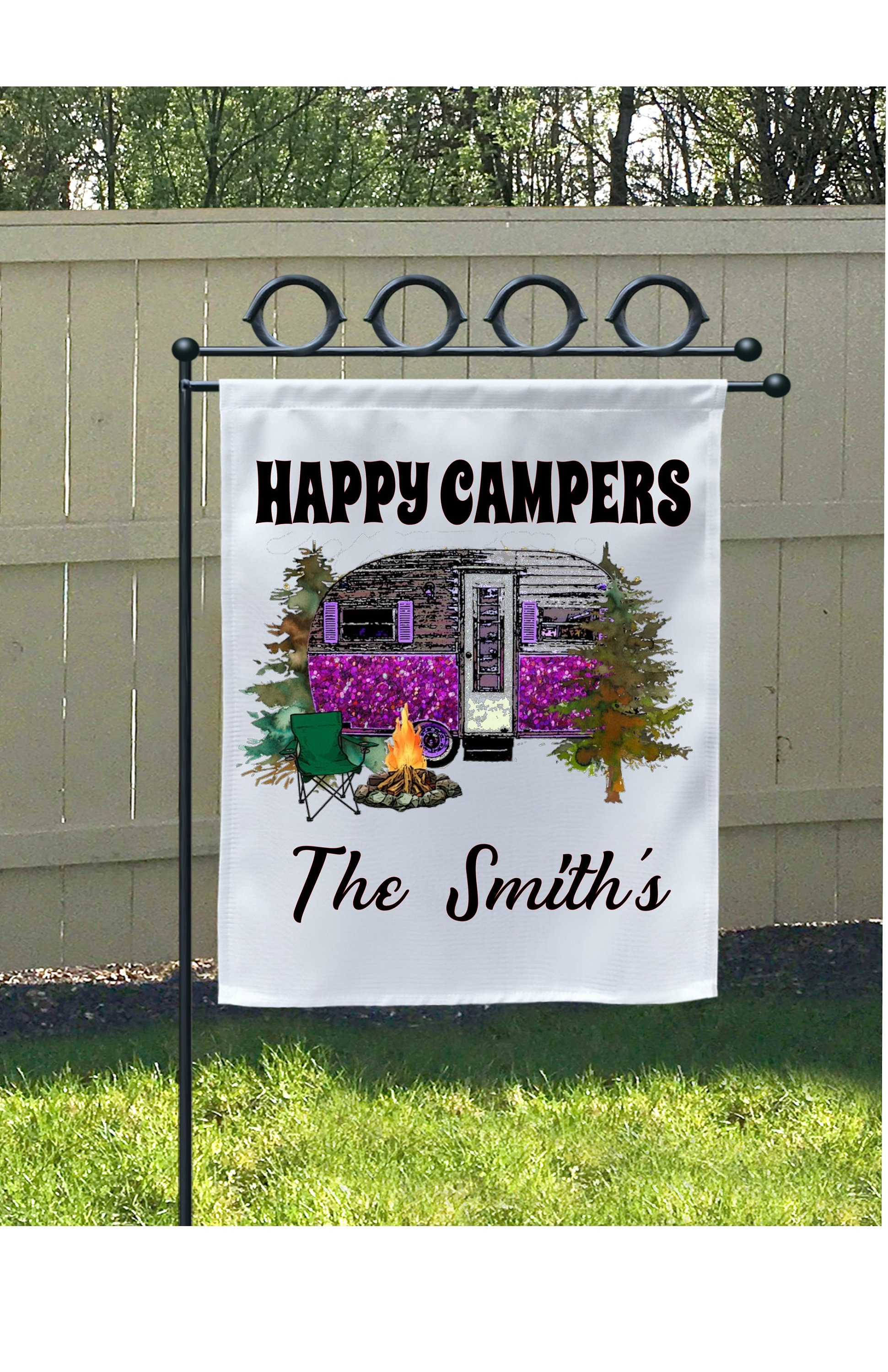 Personalized Happy Campers Garden Flag Funny Camping Flag Etsy