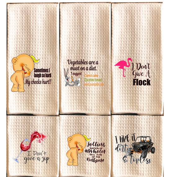 Funny Kitchen Towels Dish Towels Funny Kitchen Decor Etsy