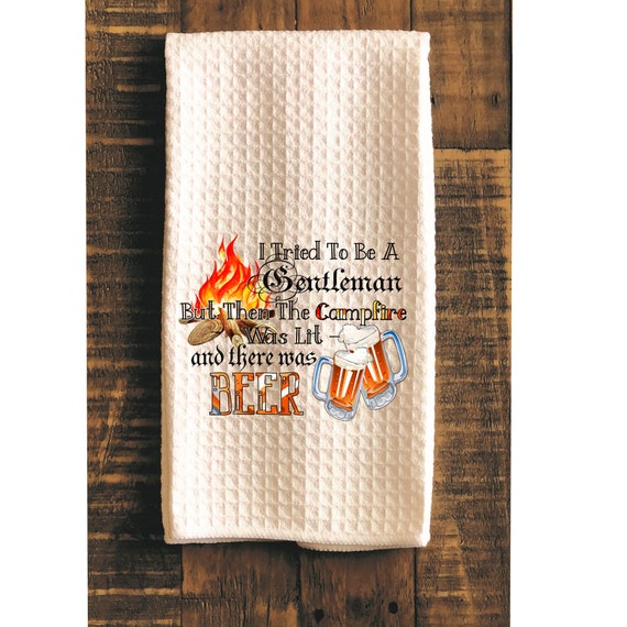 Funny Kitchen Towels Camping Gift Gift For Him Kitchen Etsy