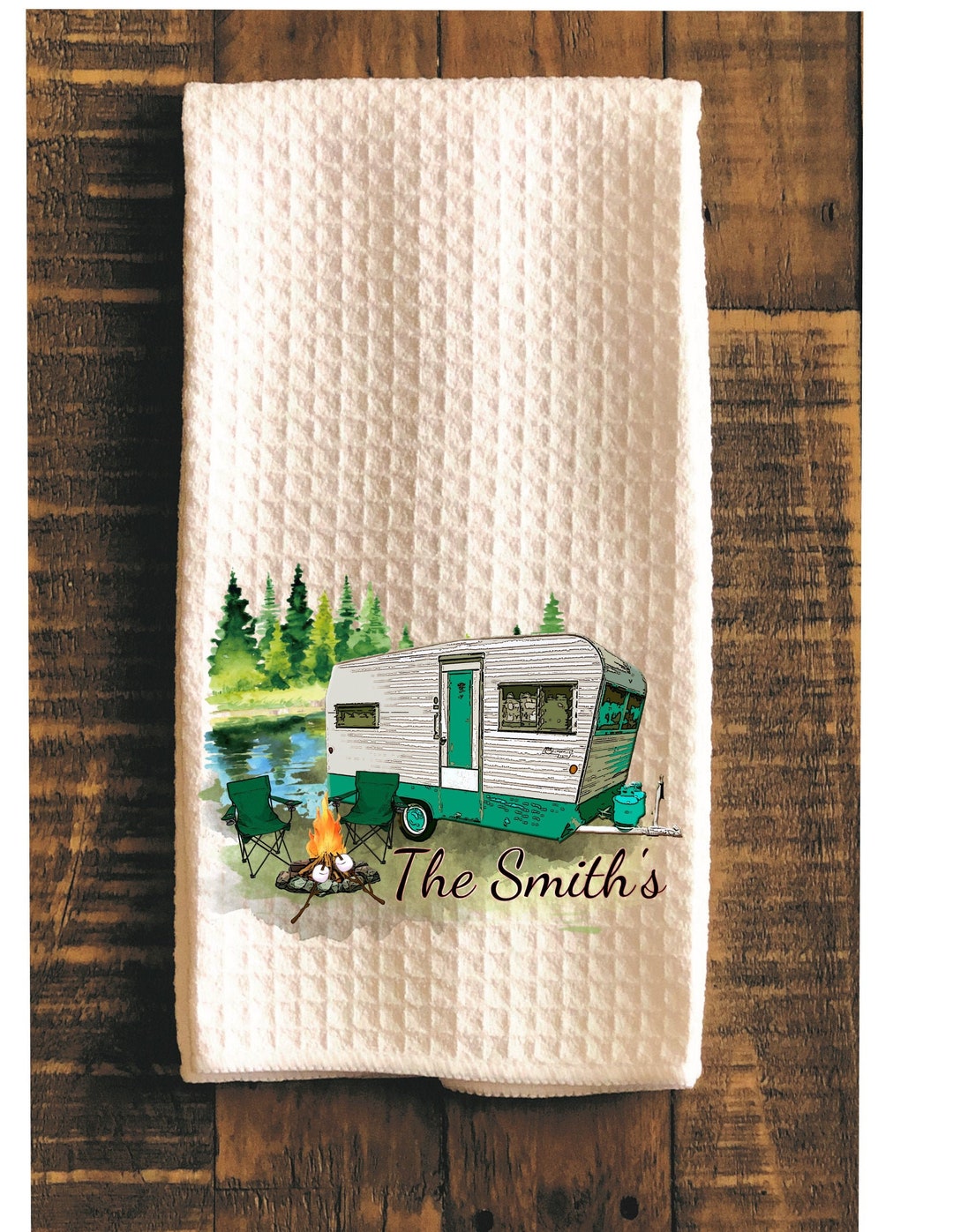 Personalized Camping Tea Towel, Camping Gift, Unique Camping Gifts