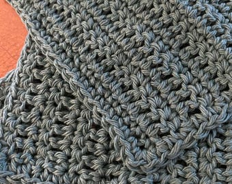 Handmade Crochet Cotton Dish Cloths - Set of 3 Teal Rags