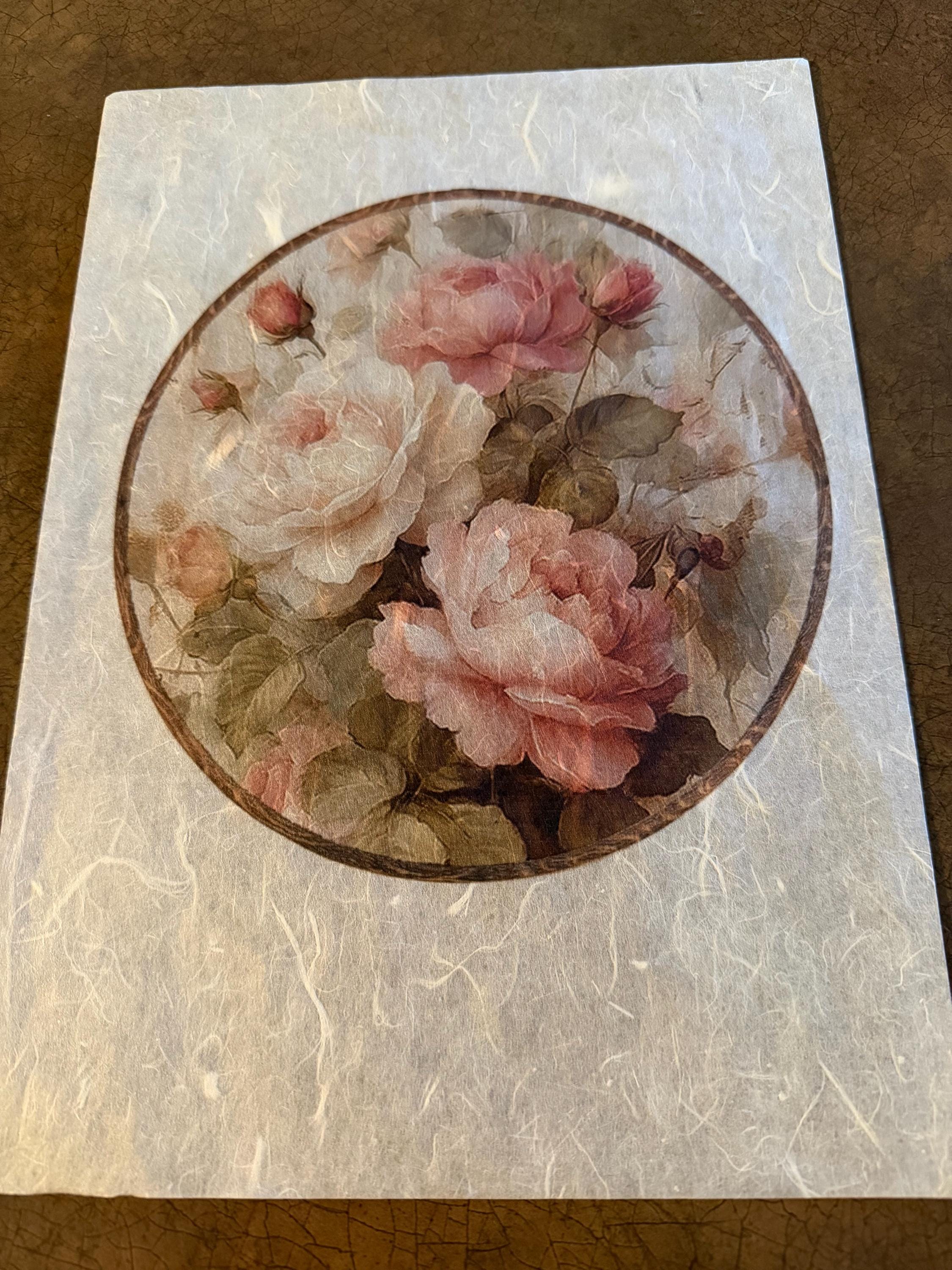 Decoupage Rice Paper Pink Rose , 1 Sheet Victorian Roses - Etsy
