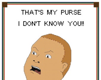 I Don't Know You - Bobby Hill cross stitch colour design pattern