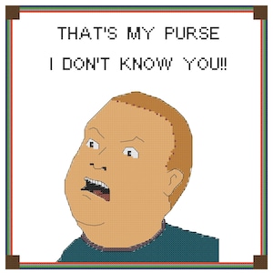 I Don&#39;t Know You - Bobby Hill cross stitch colour design pattern
