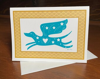 Winged Dog Pet Sympathy Card