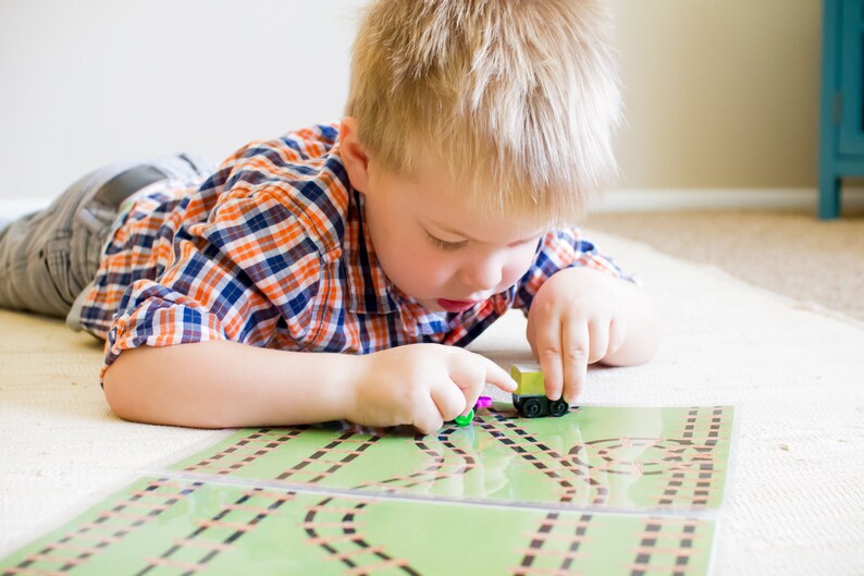 Train Birthday Party Printable Favors. Printable play mats for mini trains image 4