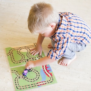 Mini Train Printable Play Mat - Set B. Train Birthday Party Favor
