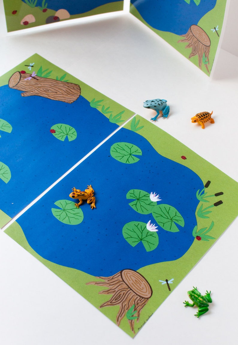 Frog Toy Printable Play Mat. Quiet Toy and Travel Play Set Etsy