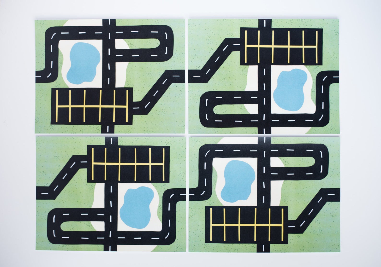 Car Printable Play Mat 3 Parking Lot Mat. for Micro Toy Cars. Etsy