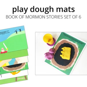 Play Dough Mats, Book of Mormon Stories Set. Printable Play Mat for Modeling Clay and Play Dough. LDS Baptism Gift.