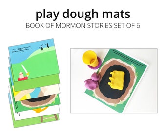 Play Dough Mats, Book of Mormon Stories Set. Printable Play Mat for Modeling Clay and Play Dough. LDS Baptism Gift.