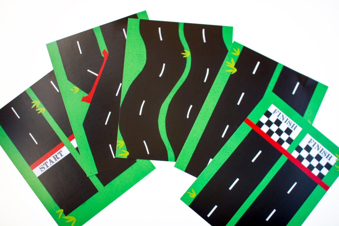 Toy Car Play Mat, Race Track Set. Printable Road Play Mat - Etsy