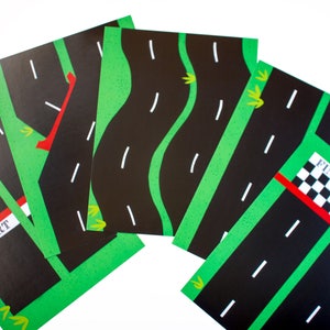 Toy Car Play Mat, Race Track Set. Printable Road Play Mat