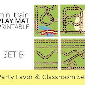 Train Birthday Party Printable Favors. Printable play mats for mini trains image 1