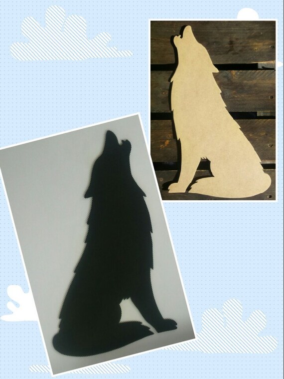 Wolf Memo Painting Slate Or Silhouette Wood Gift Idea Wall Etsy