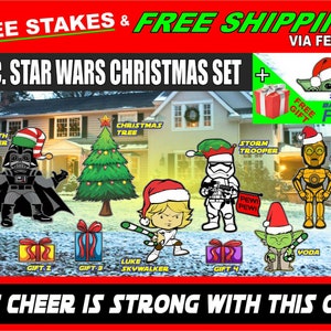 Darth Vader Star Wars Christmas Yard Art, Star Wars Yard Display 11 PCS. + GIFT