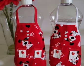 Valentine's Dish Soap Bottle Apron