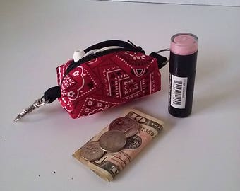 Mini Zippered Coin Purse Key Ring