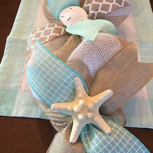 Burlap Garland with Seashells: 6&#39; Rustic Farmhouse Coastal Decor