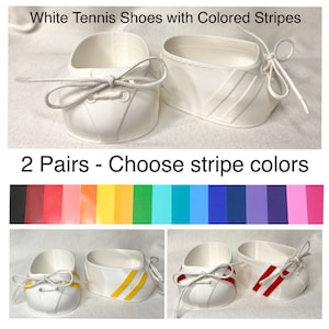 Cabbage Patch Kids CPK Replacement Tennis Shoes for Vintage 16” Dolls - 2 Pairs - You Choose Stripes