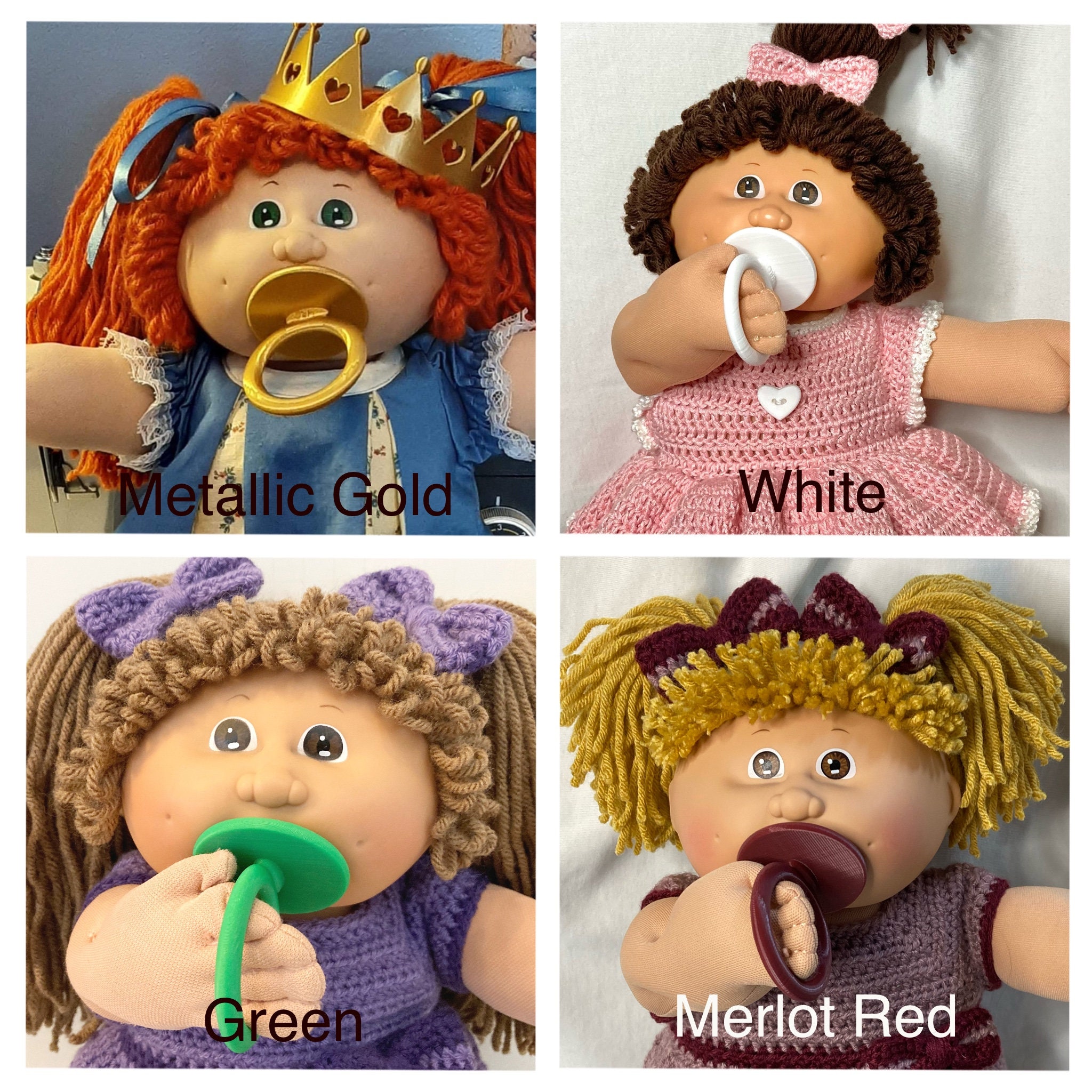 Details about   Pacifier Replacements for Vintage Cabbage Patch Kid CPK Set of 4 Darks 