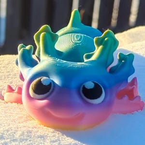 Impression 3D Axolotl - Joli jouet Axolotl Fidget - Jouet sensoriel flexible pour soulager le stress