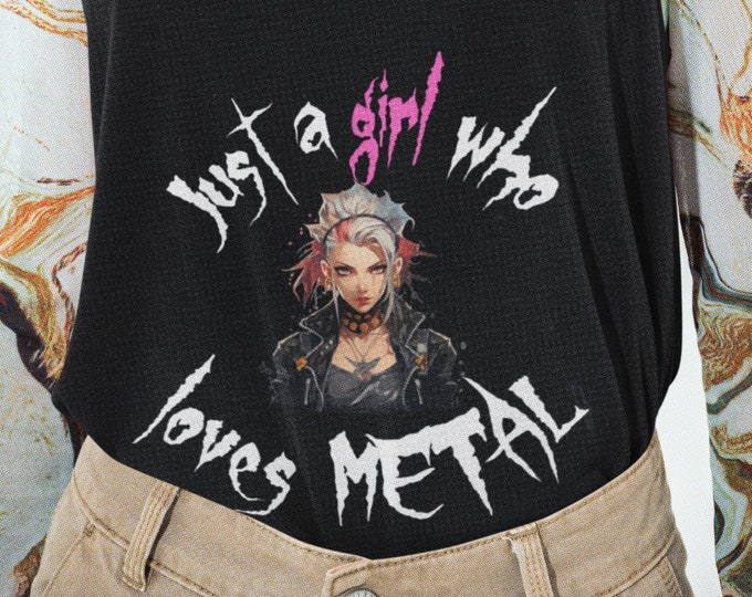 Just A Girl Who Loves Metal Tanktop - Women's Racerback Tank top - Rock and Roll Tshirt