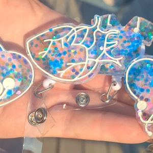 Herz Abzeichen Reel - Glitter - Kunstharz - Roll-Resin für Badge Halter