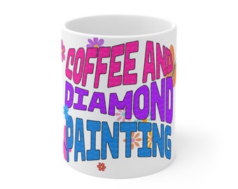 Tazza da caffè e pittura con diamanti - Accessori per pittura con diamanti - Pittura con trapano diamantato - Regali per pittura con diamanti - Regali per pittura con diamanti
