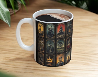 Dark Mystique Skeleton Tarot Card Mug - Gothic