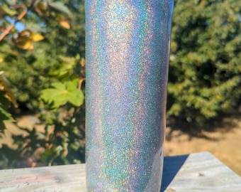 Custom Tumbler Cup - Holographic Glitter Tumbler - Custom 20oz Skinney Resin Coated Stainless Steel